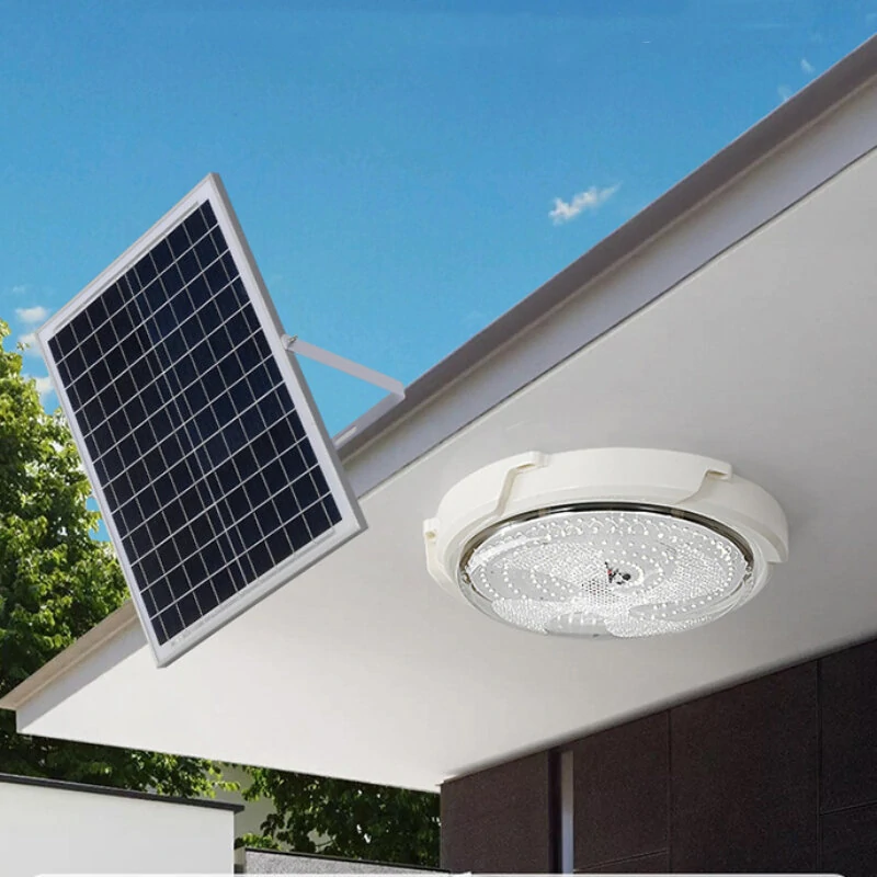 (image for) 100/60W LED Solar Ceiling Light Pendant Light Outdoor Indoor Solar-Power Lamp With Line Corridor Light For Garden Decoration