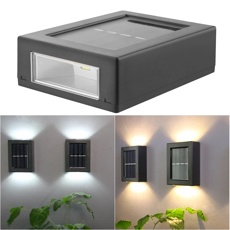(image for) 2Pcs Solar Wall Lamp Outdoor Garden Household Waterproof Wall Light Up And Down Garden Decorative Wall Lamp Illumination