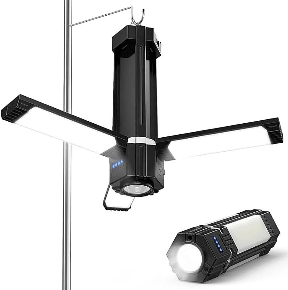 (image for) 3000mAh Portable Camping Light Rechargeable LED Camping Lantern with 5 Light Modes Waterproof Camping Gear SOS Flashlights for Emergencies Travel