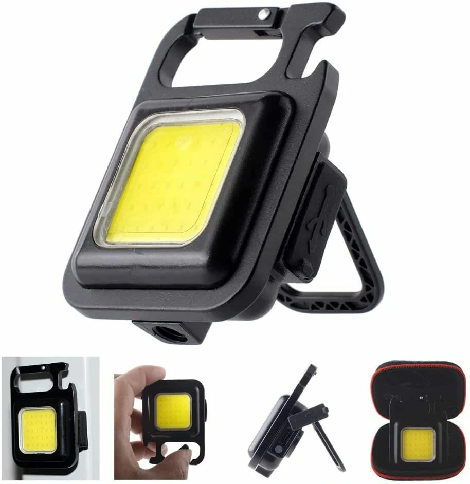 (image for) Mini Multi-functional Rechargeable Emergency Light Keychain LED Flashlight Portable Work Light Bottle Opener With Carabiner