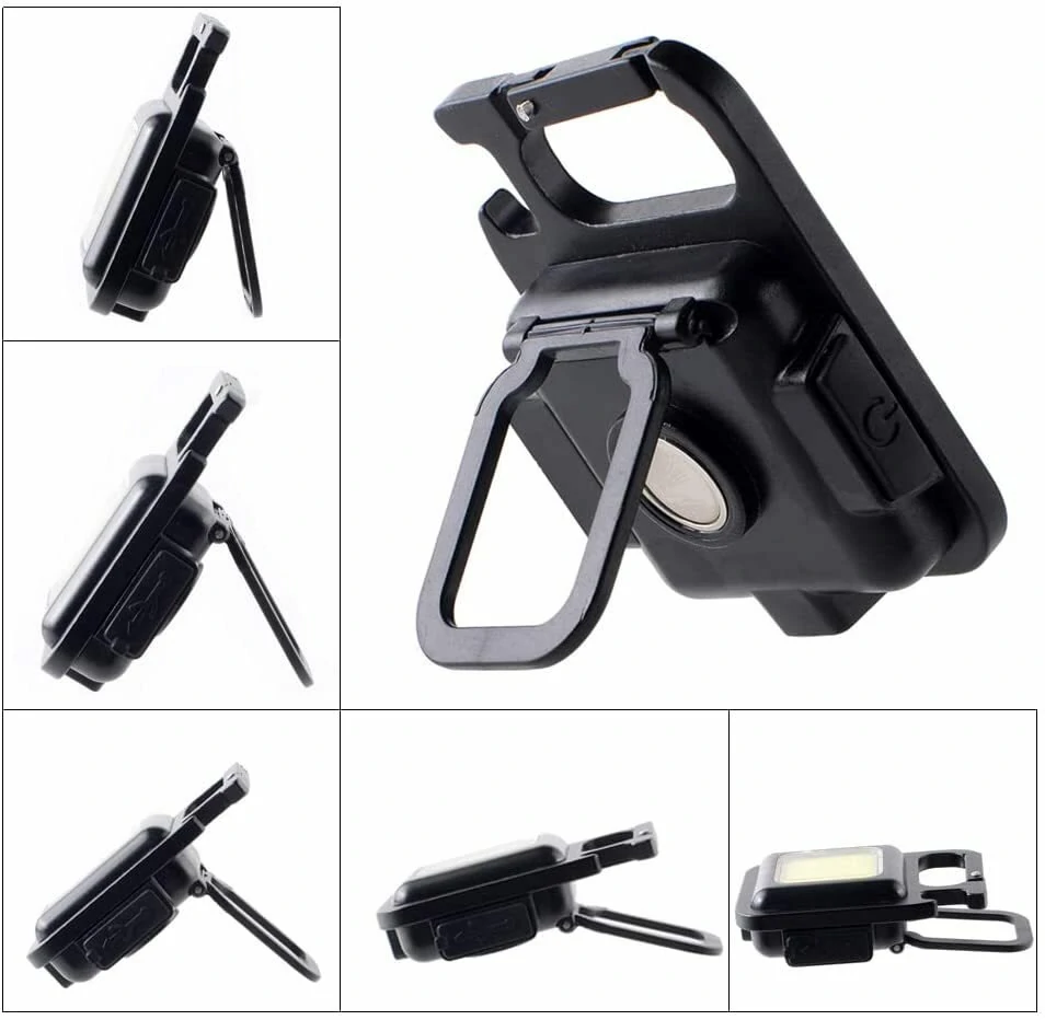 (image for) Mini Multi-functional Rechargeable Emergency Light Keychain LED Flashlight Portable Work Light Bottle Opener With Carabiner